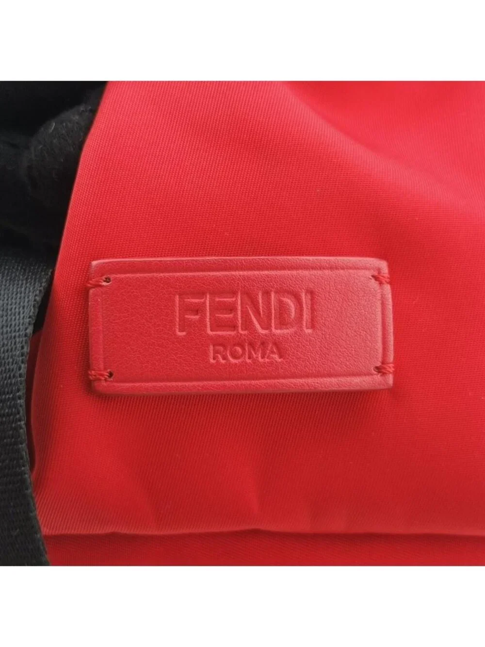 Fendi Monster Bag Bugs Red Black Nylon Leather